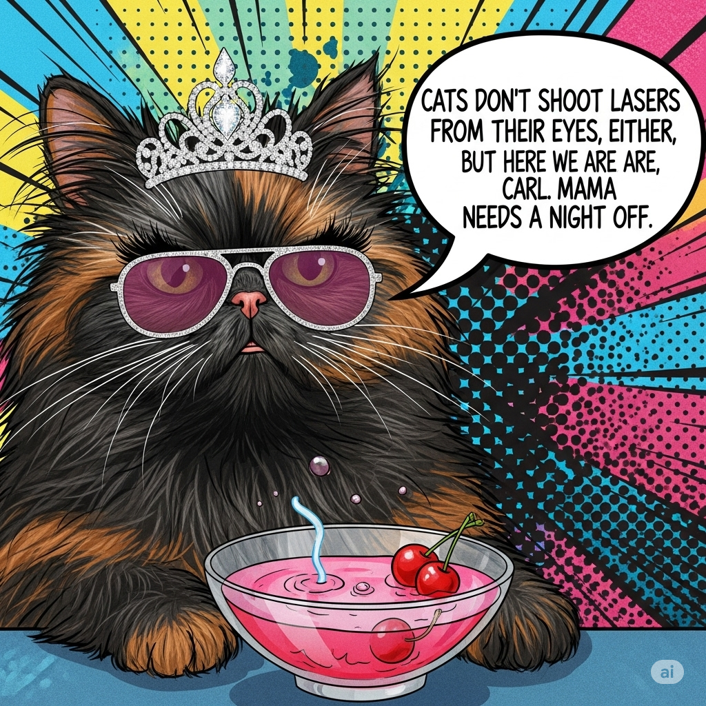 Princess Donut with a pink drink saying 'Mama needs a night off.'